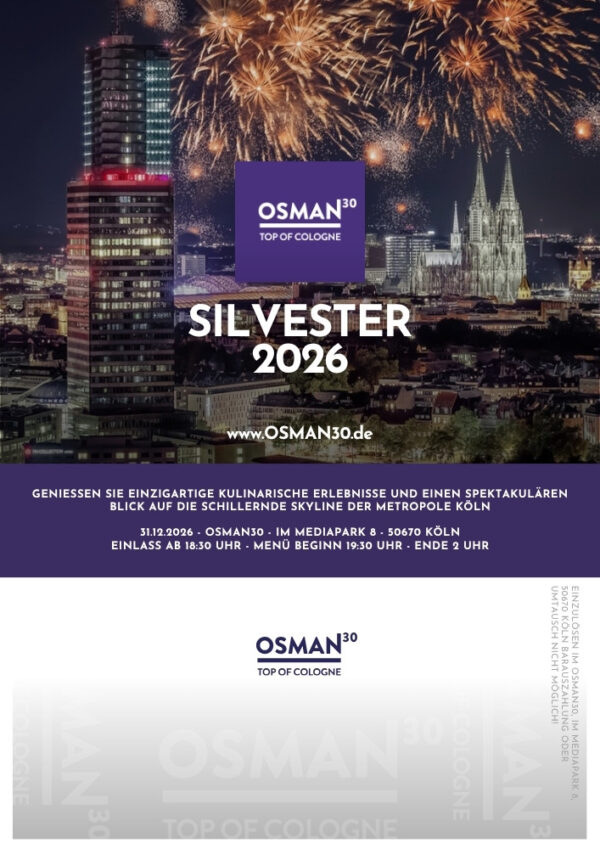 Ticket Silvester 2026 in Köln im OSMAN30, KölnTurm